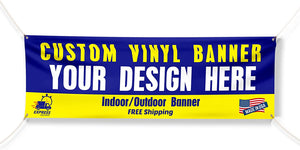 Custom Banner Printing, Vinyl Banners, any Size any color banners 3'x10'