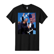 Load image into Gallery viewer, Donald Trump Fight Fist 2024 T-Shirt - Bold Patriotic Statement Apparel for Trump Supporters
