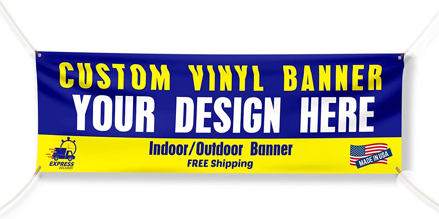 Custom Banner Printing, Vinyl Banners, any Size any color banners 3'x1 crazystickers